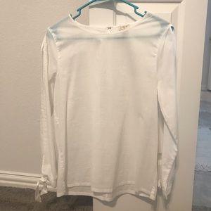 J Crew Long Sleeve White Top